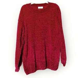 XL/1X Red Chenille Sweater, Zenana